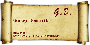 Gerey Dominik névjegykártya